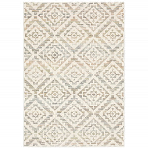 HomeRoots 10' Softly Hued Geometric Area Rug - Stain Resistant, Durable Design for Modern Living Spaces 10' X 13' 508535