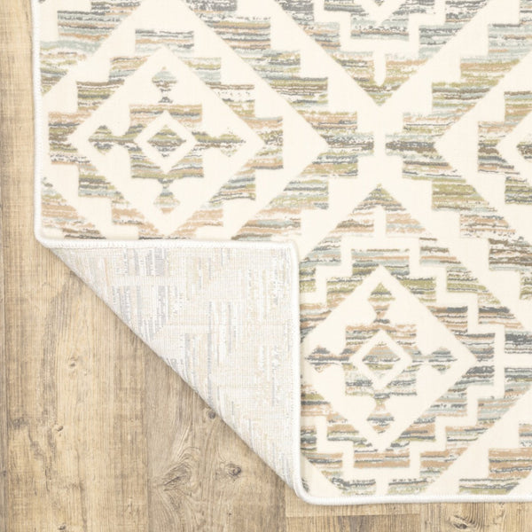 HomeRoots 10' Softly Hued Geometric Area Rug - Stain Resistant, Durable Design for Modern Living Spaces 10' X 13' 508535