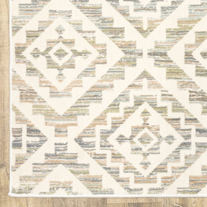 HomeRoots 10' Softly Hued Geometric Area Rug - Stain Resistant, Durable Design for Modern Living Spaces 10' X 13' 508535