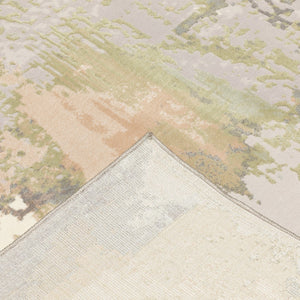 HomeRoots 7' Abstract Area Rug in Gray, Pink & Cream - Durable, Stain-Resistant Design for Modern Homes 7' X 10' 508538
