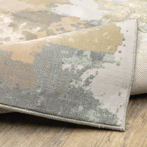 HomeRoots 7' Abstract Area Rug in Gray, Pink & Cream - Durable, Stain-Resistant Design for Modern Homes 7' X 10' 508538