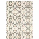 Homeroots 4' X 6' Ivory Pink And Sage Geometric Power Loom Stain Resistant Area Rug  Polypropylene 508546