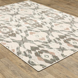 Homeroots 4' X 6' Ivory Pink And Sage Geometric Power Loom Stain Resistant Area Rug  Polypropylene 508546