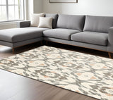 Elegant Geometric Area Rug - Stain Resistant Ivory Pink and Sage Design for Home Comfort