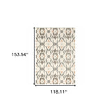 Homeroots 10' X 13' Ivory Pink And Sage Geometric Power Loom Stain Resistant Area Rug  Polypropylene 508550