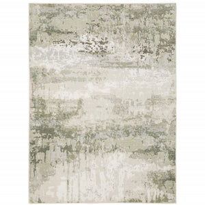 Homeroots 3' X 5' Beige Grey Brown And Sage Green Abstract Power Loom Stain Resistant Area Rug Beige,Green Polyester 508569