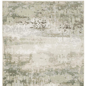 HomeRoots 2' Contemporary Abstract Power Loom Runner Rug in Subtle Tones for Stylish Hallways and Entryways 3' x 5' 508569
