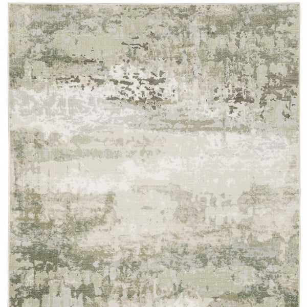 HomeRoots 2' Contemporary Abstract Power Loom Runner Rug in Subtle Tones for Stylish Hallways and Entryways 3' x 5' 508569