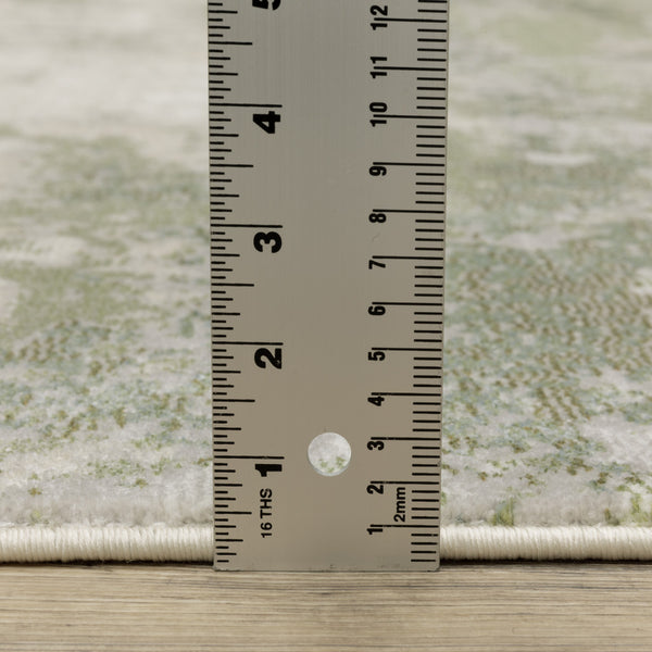 Homeroots 3' X 5' Beige Grey Brown And Sage Green Abstract Power Loom Stain Resistant Area Rug Beige,Green Polyester 508569