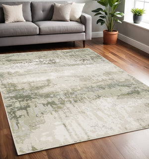HomeRoots 2' Contemporary Abstract Power Loom Runner Rug in Subtle Tones for Stylish Hallways and Entryways 5' X 8' 508570