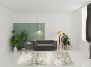 Homeroots 8' X 11' Beige Grey Brown And Sage Green Abstract Power Loom Stain Resistant Area Rug Beige,Green Polyester 508572