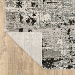 HomeRoots 2' Modern Grey Charcoal Abstract Runner Rug - Stain-Resistant, Durable, Perfect for High-Traffic Areas 5' X 8' 508588