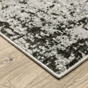 HomeRoots 2' Modern Grey Charcoal Abstract Runner Rug - Stain-Resistant, Durable, Perfect for High-Traffic Areas 7' X 10' 508589