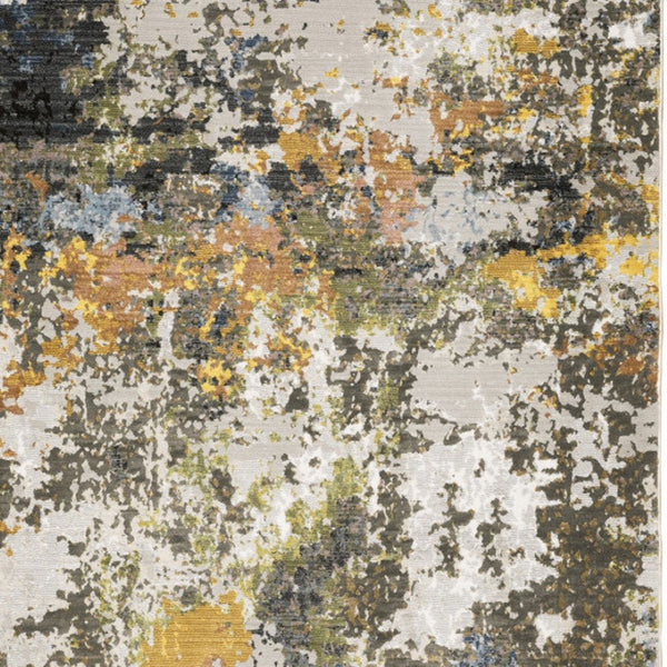 HomeRoots 2' Abstract Power Loom Stain-Resistant Runner Rug in Modern Colors for High-Traffic Areas 7' X 10' 508595