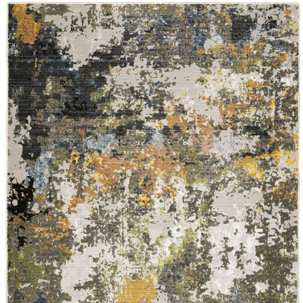 HomeRoots 2' Abstract Power Loom Stain-Resistant Runner Rug in Modern Colors for High-Traffic Areas 7' X 10' 508595