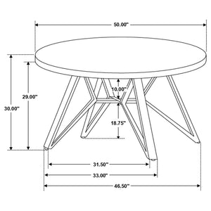 English Elm Royceton Concrete Round Dining Table with Black Iron Legs, 50" Urban Industrial Modern Elegance B062S00861
