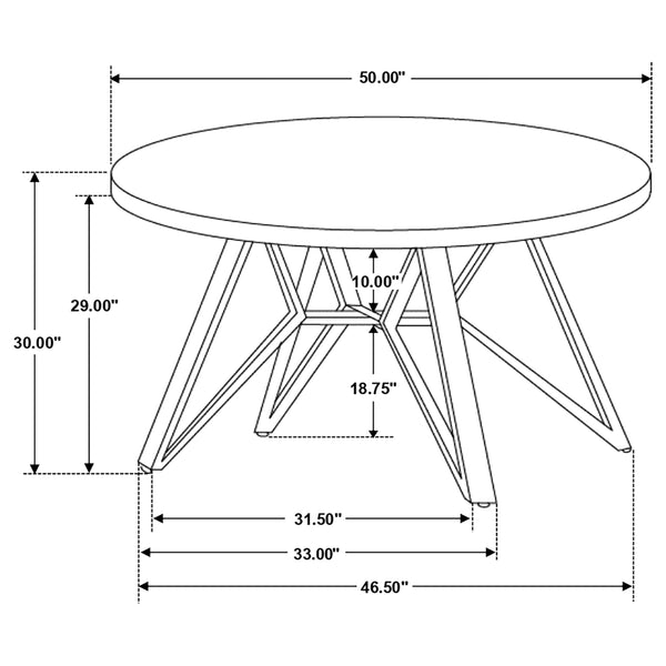 English Elm Royceton Concrete Round Dining Table with Black Iron Legs, 50" Urban Industrial Modern Elegance B062S00861
