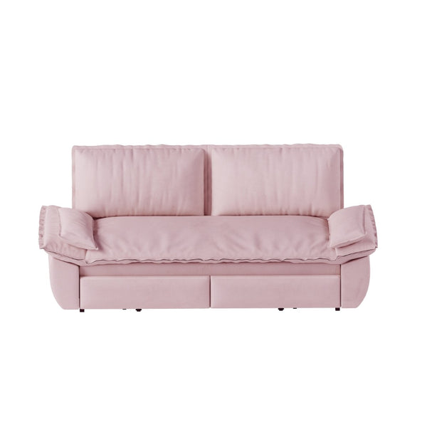 English Elm 73.2" Queen Sleeper Sofa Convertible Corduroy Loveseat for Guest Room or Living Space Pink W1885S00230