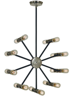 Framburg 18-light Nebula Chandelier – Stunning Rotating Arms, Dual-sided Illumination, Made In The Usa! Polished Nickel With Matte Black Accents Metal 5086 Pn/Mblack