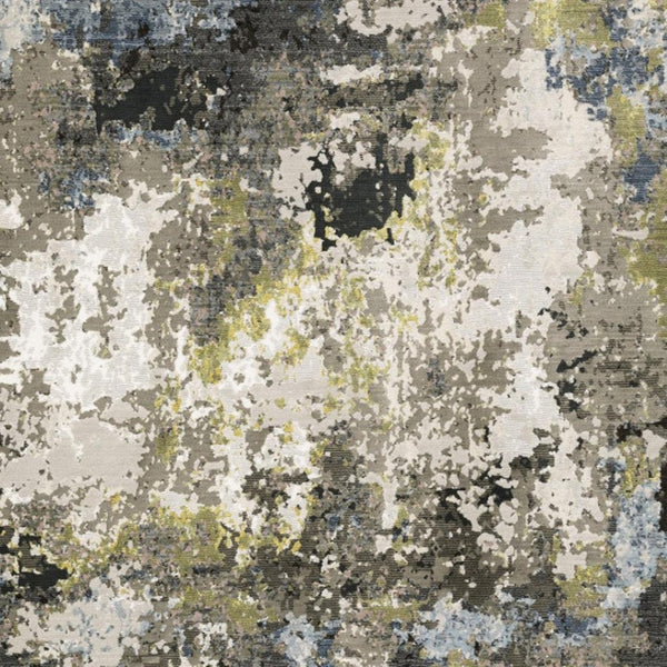 HomeRoots 2' Abstract Power Loom Stain-Resistant Runner Rug in Modern Colors for High-Traffic Areas 5' X 8' 508600