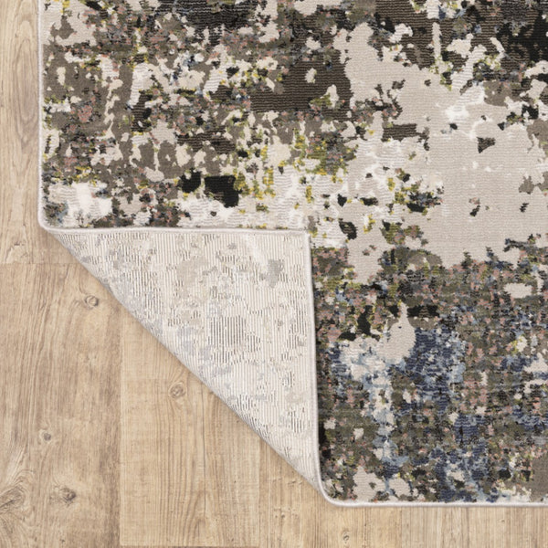 HomeRoots 2' Abstract Power Loom Stain-Resistant Runner Rug in Modern Colors for High-Traffic Areas 7' X 10' 508601