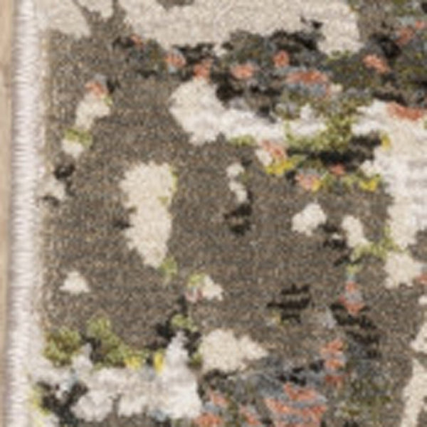 HomeRoots 2' Abstract Power Loom Stain-Resistant Runner Rug in Modern Colors for High-Traffic Areas 8' X 11' 508602