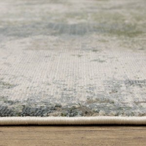 HomeRoots 2' Contemporary Abstract Power Loom Runner Rug in Soothing Blue, Grey, Green & Beige Colors 2'3" x 7'6" 508604