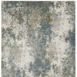 HomeRoots 2' Contemporary Abstract Power Loom Runner Rug in Soothing Blue, Grey, Green & Beige Colors 5' X 8' 508606