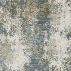 HomeRoots 2' Contemporary Abstract Power Loom Runner Rug in Soothing Blue, Grey, Green & Beige Colors 5' X 8' 508606