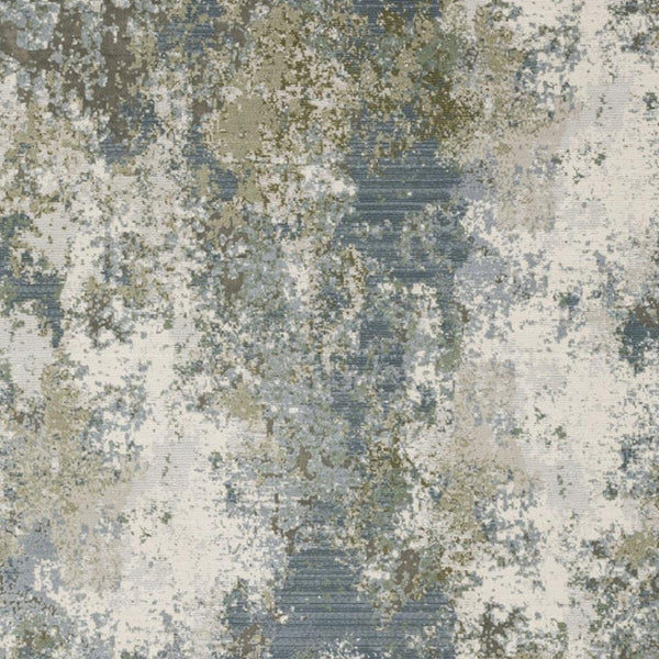 HomeRoots 2' Contemporary Abstract Power Loom Runner Rug in Soothing Blue, Grey, Green & Beige Colors 5' X 8' 508606