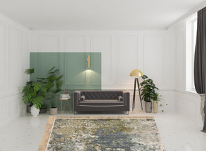 HomeRoots 2' Contemporary Abstract Power Loom Runner Rug in Soothing Blue, Grey, Green & Beige Colors 7'10" x 10'10" 508608