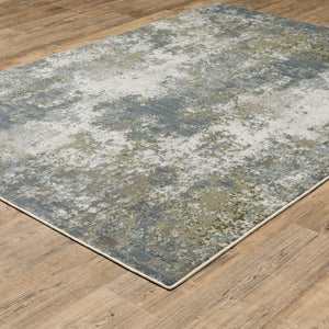 HomeRoots 2' Contemporary Abstract Power Loom Runner Rug in Soothing Blue, Grey, Green & Beige Colors 7'10" x 10'10" 508608