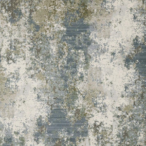 HomeRoots 2' Contemporary Abstract Power Loom Runner Rug in Soothing Blue, Grey, Green & Beige Colors 10' X 13' 508609