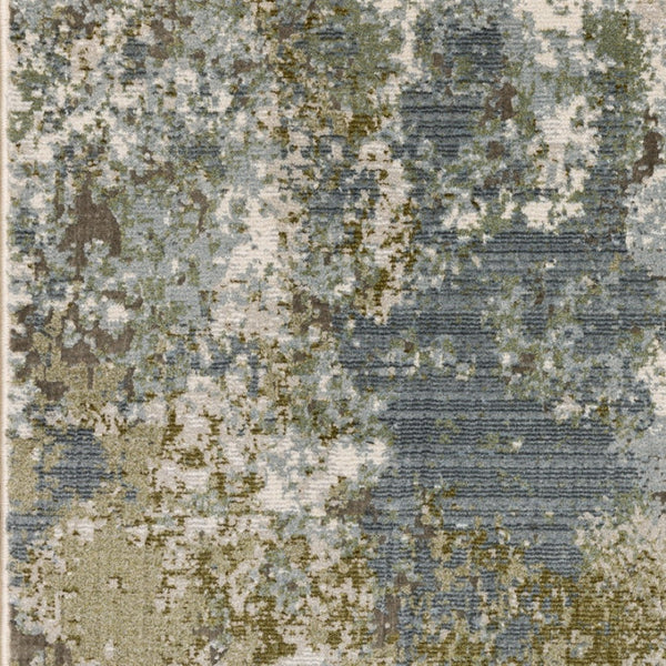 HomeRoots 2' Contemporary Abstract Power Loom Runner Rug in Soothing Blue, Grey, Green & Beige Colors 10' X 13' 508609