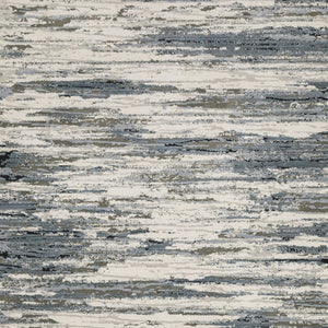 HomeRoots 2' Abstract Power Loom Runner Rug in Blue, Grey, Beige & Brown - Stain-Resistant, Durable Design 7' X 10' 508631