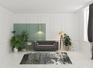 Homeroots 6' X 9' Blue And Green Abstract Power Loom Area Rug Blue,Green Polyester 508637