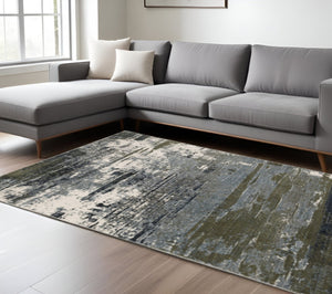 HomeRoots 2' Abstract Multicolor Power Loom Runner Rug - Stain Resistant, Durable, Modern Design for High Traffic Areas 8' X 11' 508638