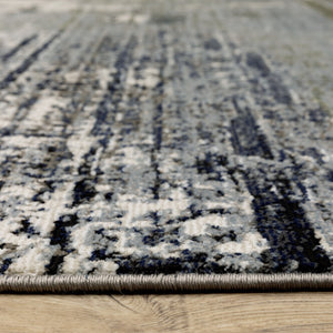 HomeRoots 2' Abstract Multicolor Power Loom Runner Rug - Stain Resistant, Durable, Modern Design for High Traffic Areas 8' X 11' 508638