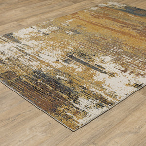 HomeRoots 2' Abstract Multicolor Power Loom Runner Rug - Stain Resistant, Durable, Modern Design for High Traffic Areas 5' X 8' 508642