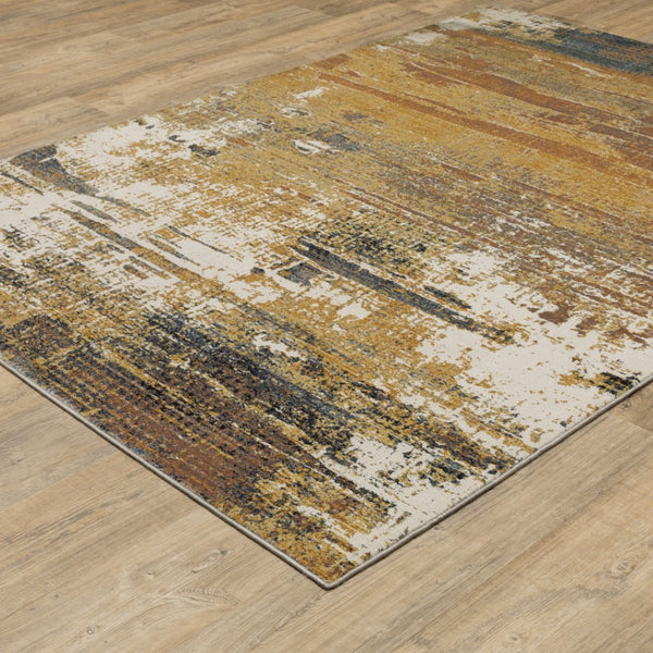 HomeRoots 2' Abstract Multicolor Power Loom Runner Rug - Stain Resistant, Durable, Modern Design for High Traffic Areas 5' X 8' 508642