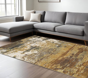 HomeRoots 2' Abstract Multicolor Power Loom Runner Rug - Stain Resistant, Durable, Modern Design for High Traffic Areas 7' X 10' 508643