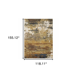 HomeRoots 2' Abstract Multicolor Power Loom Runner Rug - Stain Resistant, Durable, Modern Design for High Traffic Areas 10' X 13' 508645