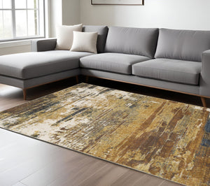 HomeRoots 2' Abstract Multicolor Power Loom Runner Rug - Stain Resistant, Durable, Modern Design for High Traffic Areas 10' X 13' 508645