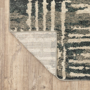HomeRoots 2' Stylish Blue and Beige Abstract Power Loom Runner Rug - Stain Resistant for High-Traffic Areas 10' X 13' 508652