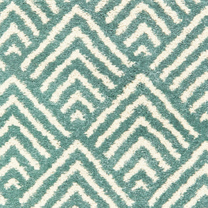 HomeRoots 2' Foam Blue and Ivory Geometric Runner Rug – Stain-Resistant, Durable, Perfect for High-Traffic Areas 2'3" x 7'6" 508685