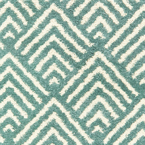 HomeRoots 2' Foam Blue and Ivory Geometric Runner Rug – Stain-Resistant, Durable, Perfect for High-Traffic Areas 7' X 9' 508689