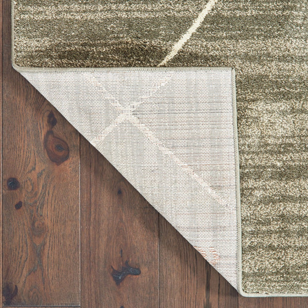 HomeRoots 2' Grey and Ivory Geometric Runner Rug - Power-Loomed, Stain-Resistant Design for High-Traffic Areas 10' X 13' 508705