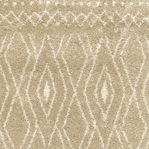 HomeRoots 8' Sand and Ivory Geometric Runner Rug – Stylish, Durable, Perfect for High-Traffic Areas and Entryways 2'3" x 7'6" 508720