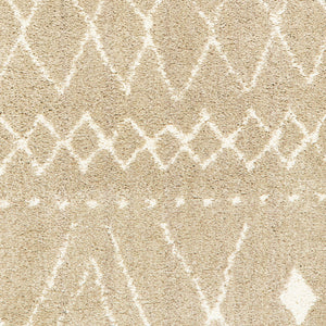 HomeRoots 8' Sand and Ivory Geometric Runner Rug – Stylish, Durable, Perfect for High-Traffic Areas and Entryways 7' X 9' 508724