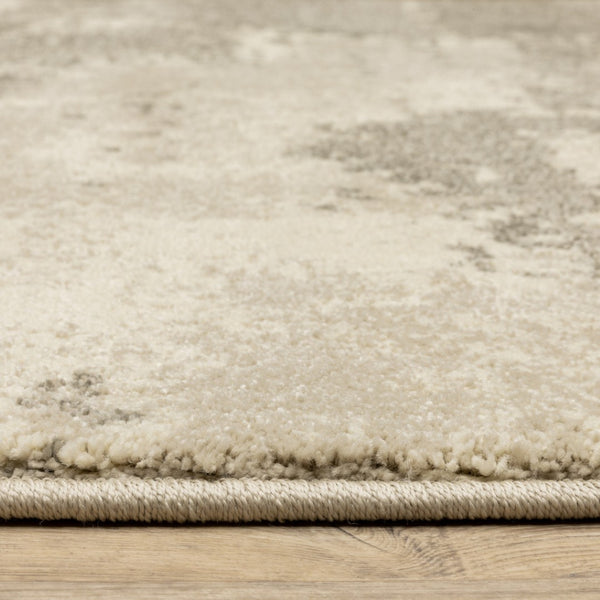 HomeRoots 2' Contemporary Beige and Grey Abstract Power Loom Runner Rug - Stain Resistant for High Traffic Areas 2'3" x 7'6" 508727